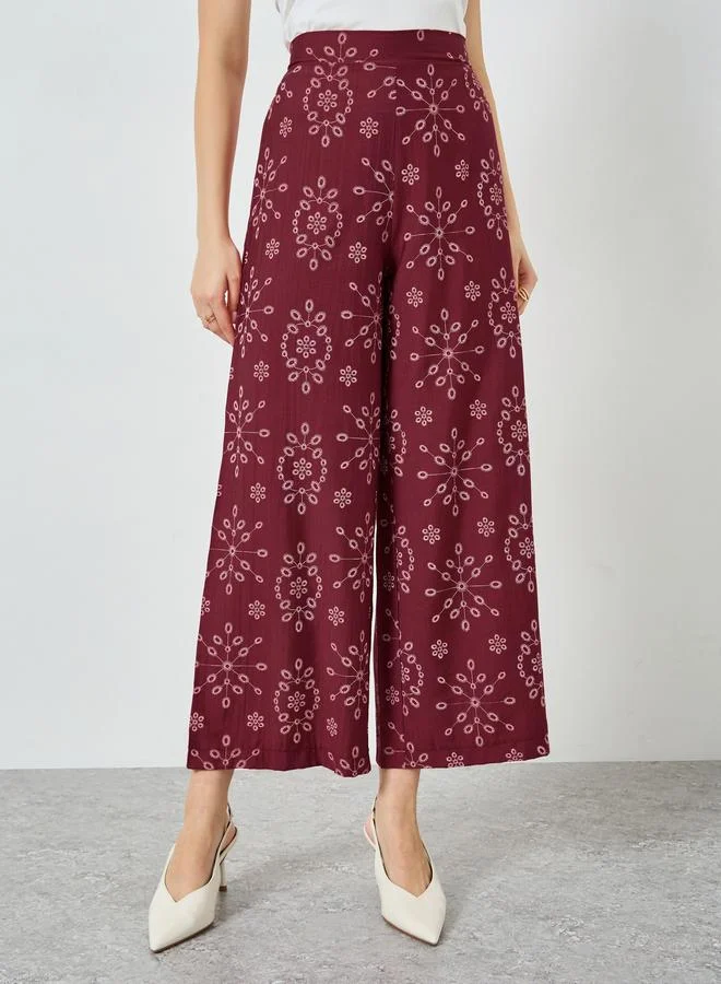 Styli  Women Printed Kimono and Wide Leg Pants Co-Ords for Women | Best Price UAE